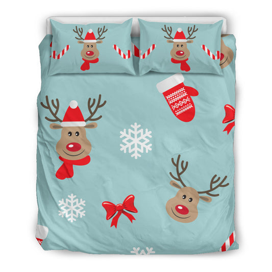 Christmas Deers Bedding Set with Candy Canes