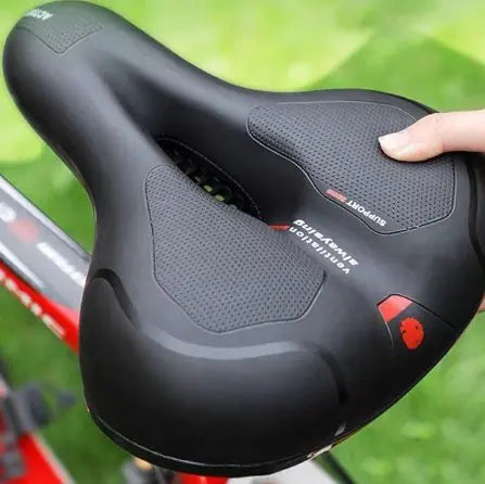 Mountain Bike Saddle - Shock Absorbing & Comfortable Cloud Seat - Black/Red