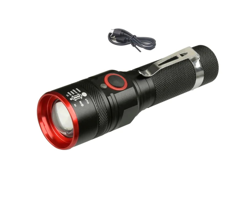 Waterproof 5200LM USB Rechargeable Flashlight - Bright & Portable