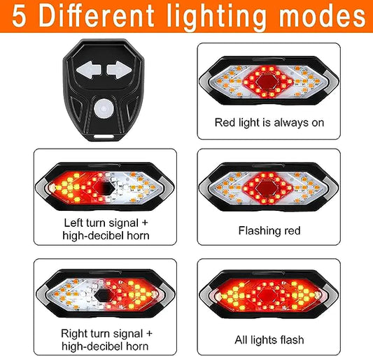 Wireless Bike Turn Signals & Tail Lights - Enhance Road Safety