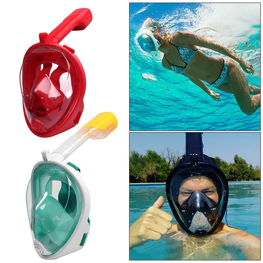 Swimming Snorkel Diving Mask - 180 degree Panoramic View - Silicone Mask